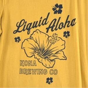 Kona Brewing Co Large Women's T-Shirt Liquid Aloha Graphic Hawaii Orange Yellow